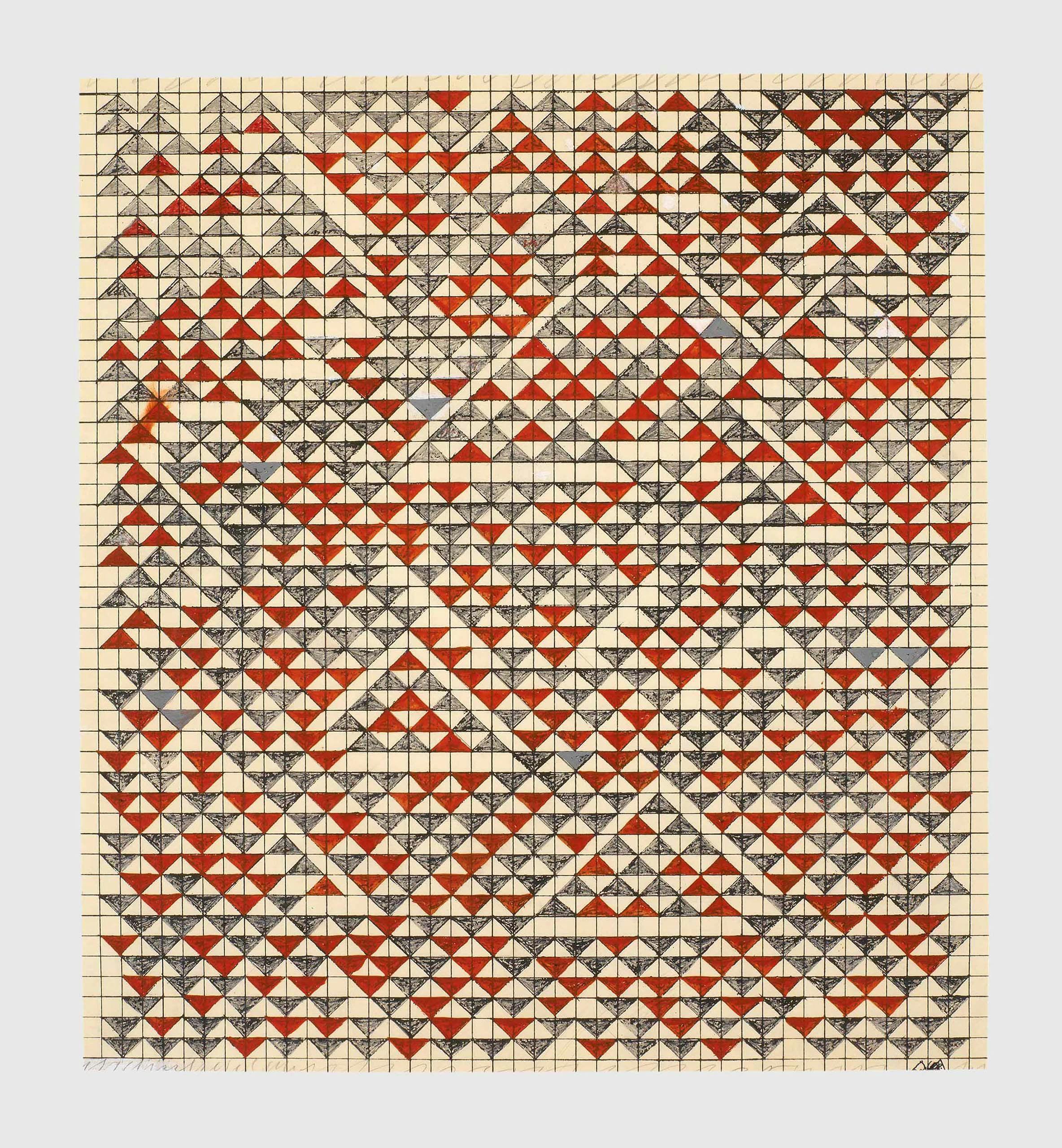 A drawing by Anni Albers, titled Study for Camino Real, dated 1967.
